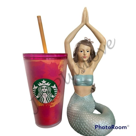 Starbucks Soft Touch Pink Festive Floral 16 oz Tumbler Summer 2022 - Picture 1 of 1